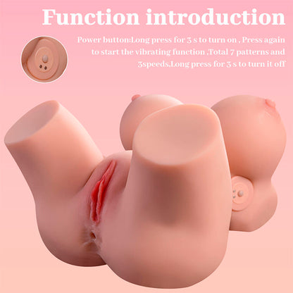 XISE - FRIEDA REALISTISCHER WEIBLICHER TORSO MIT VIBRATION 36 CM