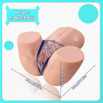 XISE - MAYA Realistischer Masturbator mit Saugfunktion für Vagina und Anus, Vibration und Saugfunktion, 4,5 kg