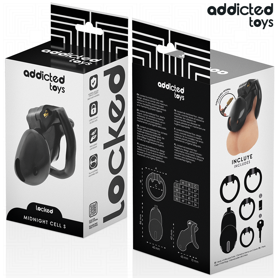 ADDICTED TOYS LOCKED - MINDNIGHT CELL PENIS CAGE GRÖSSE S