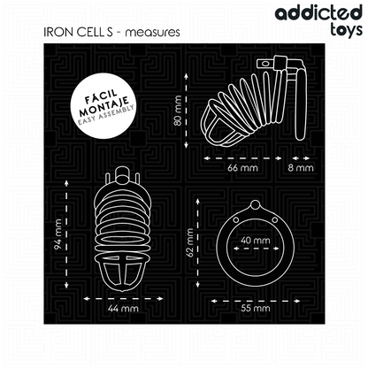 ADDICTED TOYS LOCKED - IRON CELL METALL-PENISKÄFIG 4 CM GRÖSSE S