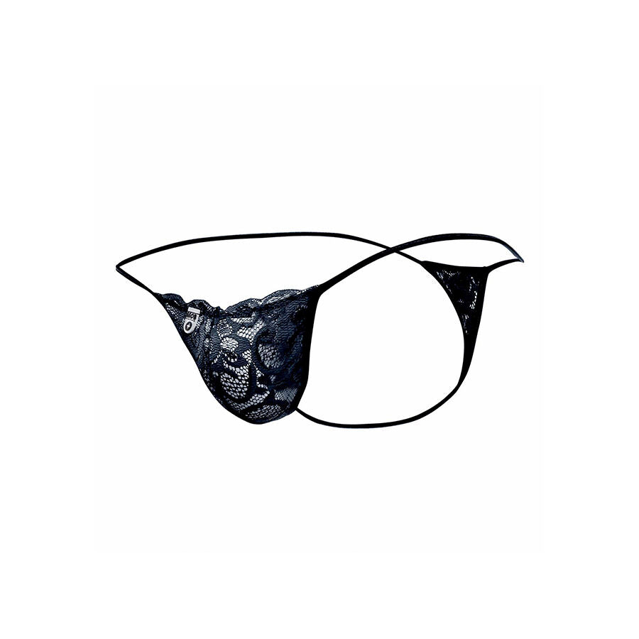 MOB - SCHWARZER SPITZEN-TANGA GRÖSSE S/M