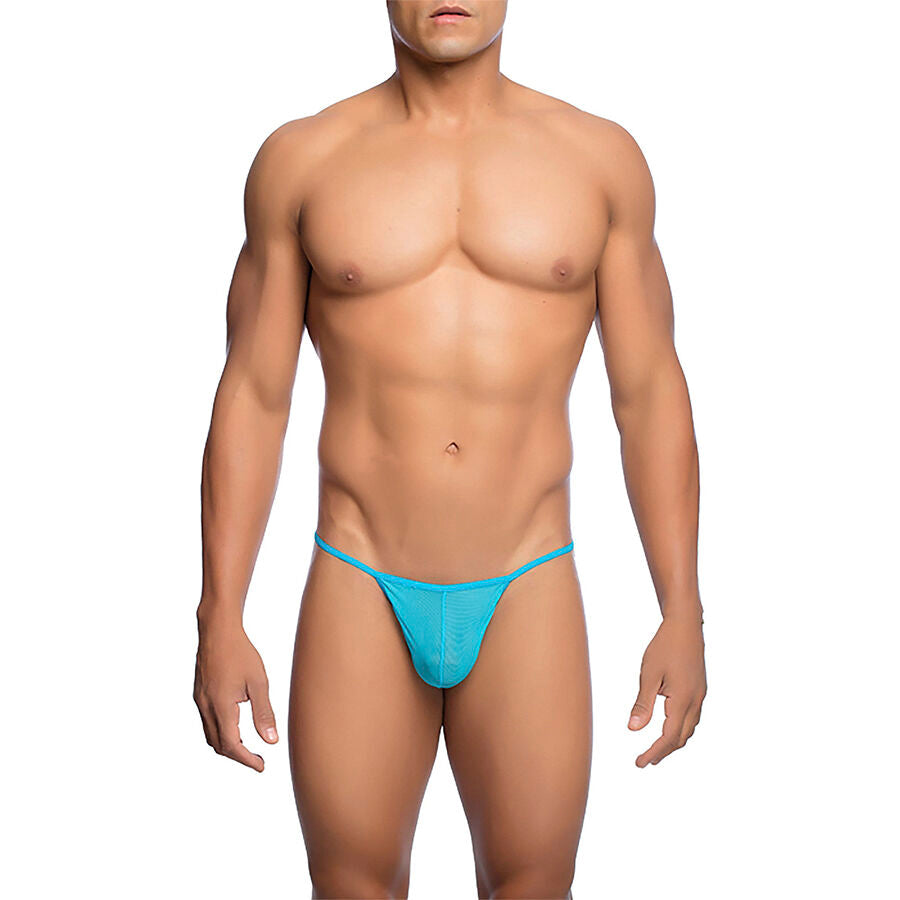 MOB - TRANSPARENTER T-FÖRMIGER TANGA AQUA GRÖSSE S/M