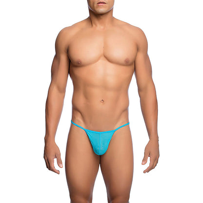 MOB - TRANSPARENTER T-FÖRMIGER TANGA AQUA GRÖSSE S/M