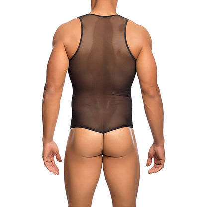 MOB - TRANSPARENTER SCHWARZER BODYSHEER GRÖSSE S/M
