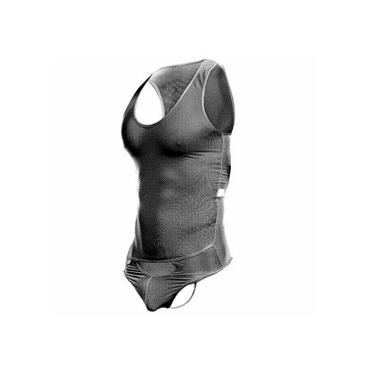 MOB - TRANSPARENTER SCHWARZER BODYSHEER GRÖSSE S/M