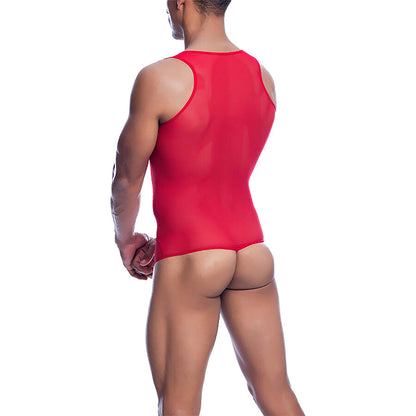 MOB - ROTER TRANSPARENTER BODYSHEE GRÖSSE S/M