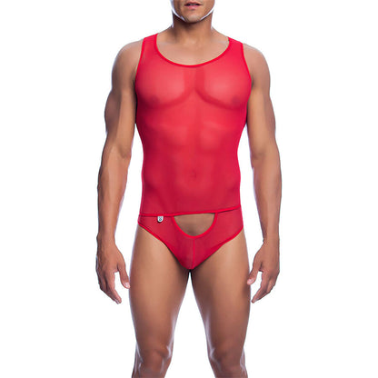 MOB - ROTER TRANSPARENTER BODYSHEE GRÖSSE S/M