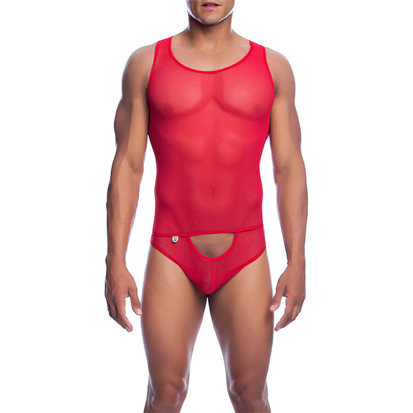 MOB - ROTER TRANSPARENTER BODYSHEE GRÖSSE S/M