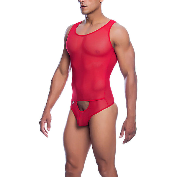 MOB - ROTER TRANSPARENTER BODYSHEE GRÖSSE S/M
