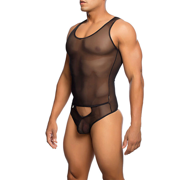 MOB - TRANSPARENTER SCHWARZER BODYSHEER GRÖSSE S/M