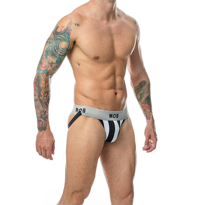 MOB - CLASSIC STRIPE WEISSER JOCK GRÖSSE L