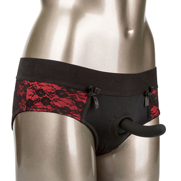 CALEXOTICS - SCANDAL CROTCHLESS PANTIES SET MIT DILDO GRÖSSE S/M