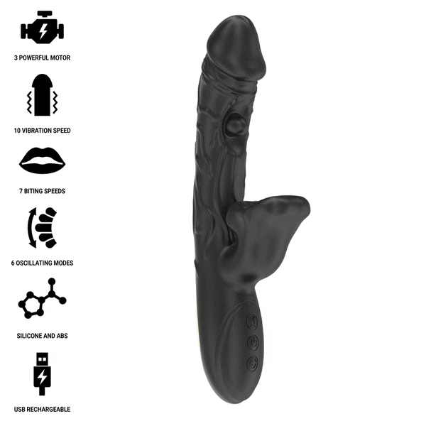 IBIZA - VIBRATOR UND KLITORIS-STIMULATOR MIT BEISS- UND ROTATIONSEFFEKT
