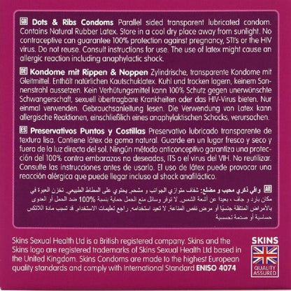 SKINS - DOTS & RIBS PREMIUM-KONDOME 4ER-PACK