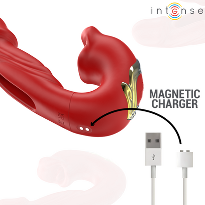 INTENSE - NATHY DOPPELVIBRATOR MIT MULTIFUNKTIONS-STIMULIERENDER MUND ROT