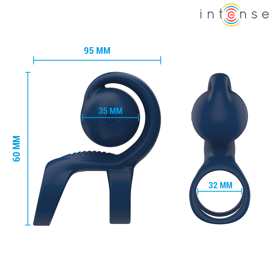 INTENSE - TYSON COCK RING MIT VIBRIERENDER KUGEL Ø 3,2 CM