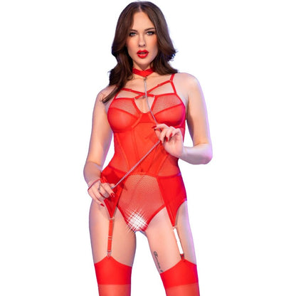 CHILIROSE - CR 4879 BODYSUIT OHNE UNTEN ROT L