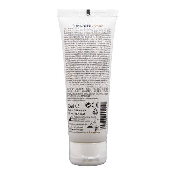 HOT - SUPERGLIDE ESSBARES GLEITMITTEL AUF WASSERBASIS, KOKOSNUSS, 75 ML
