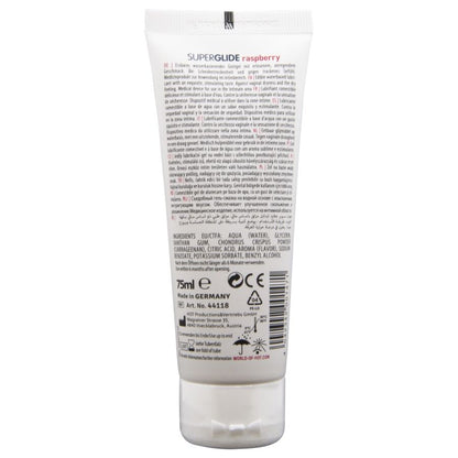 HOT - SUPERGLIDE ESSBARER GLEITMITTEL AUF WASSERBASIS, HIMBEERE, 75 ML