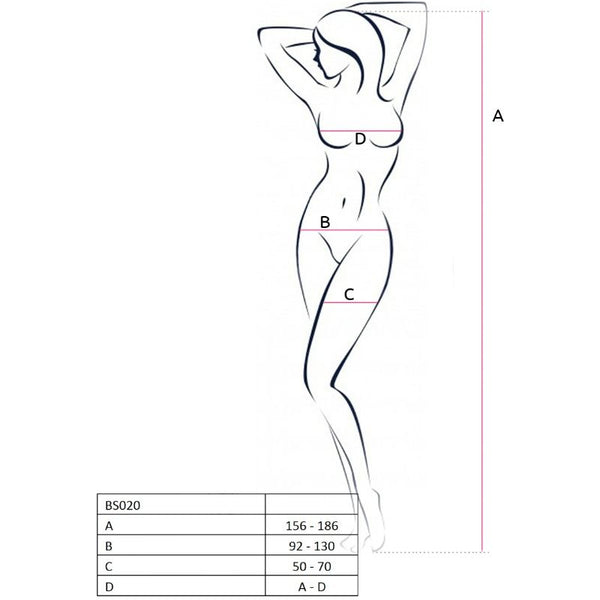 PASSION - WOMAN BS020 WEISSER BODYSTOCKING, EINE GRÖSSE