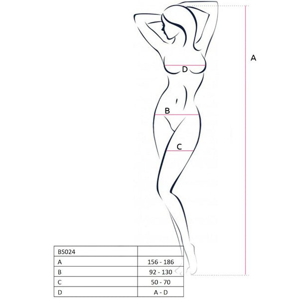 PASSION - WOMAN BS024 WEISSER BODYSTOCKING, EINE GRÖSSE