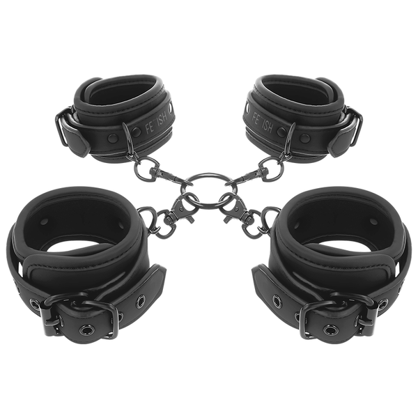 FETISH SUBMISSIVE - HAND- UND KNÖCHEL-HANDSCHELLEN-SET MIT NOPRENE-FUTTER